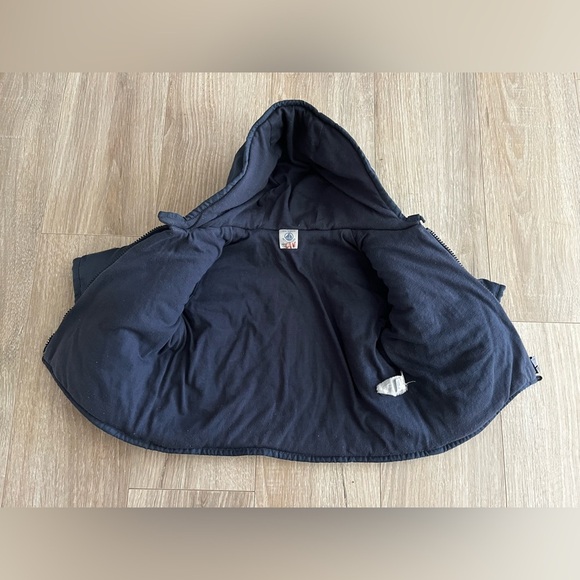 Petit Bateau Baby Jacket Navy Mitten Pockets - Size 0-3 months - Picture 2 of 6